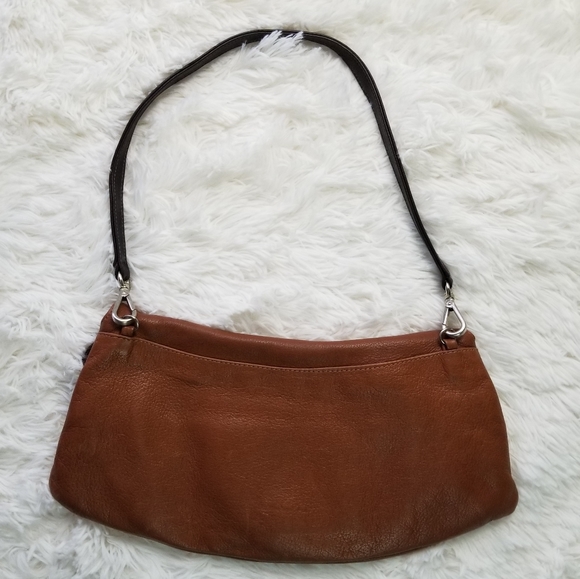 Christopher Kon Leather Clutch Handbag w/ Strap - Picture 5 of 8